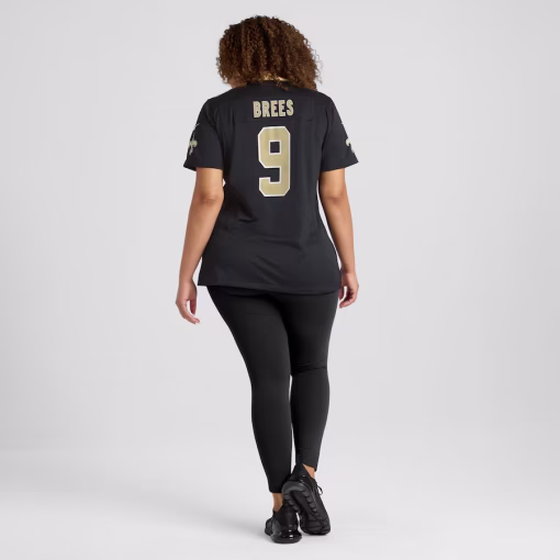 Drew Brees New Orleans Saints Nike Women’s Game Player Jersey – Black - Image 7
