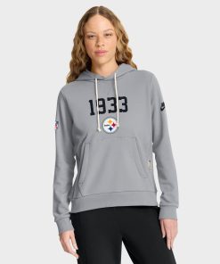 Pittsburgh Steelers Nike Women’s 1933 Sideline Throwback Performance Pullover Hoodie – Gray