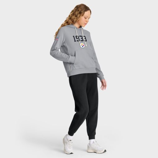 Pittsburgh Steelers Nike Women’s 1933 Sideline Throwback Performance Pullover Hoodie – Gray - Image 3