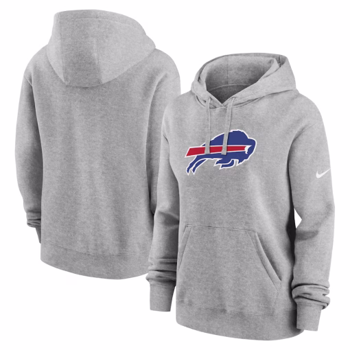 Buffalo Bills Nike Women’s Club Fleece Pullover Hoodie – Heather Gray