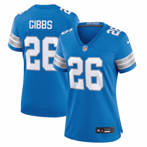 Jahmyr Gibbs Detroit Lions Nike Women’s Game Jersey – Blue