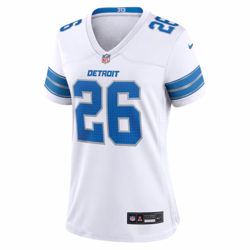 Jahmyr Gibbs Detroit Lions Nike Women’s Game Jersey – White - Image 2
