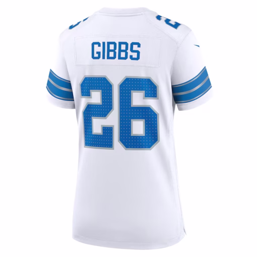 Jahmyr Gibbs Detroit Lions Nike Women’s Game Jersey – White - Image 3