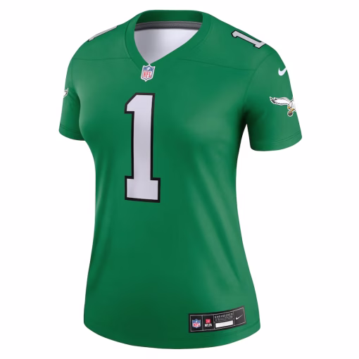 Women’s Philadelphia Eagles Jalen Hurts Nike Kelly Green Alternate Legend Player Performance Top - Image 2