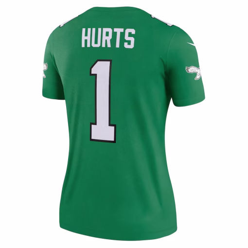 Women’s Philadelphia Eagles Jalen Hurts Nike Kelly Green Alternate Legend Player Performance Top - Image 3