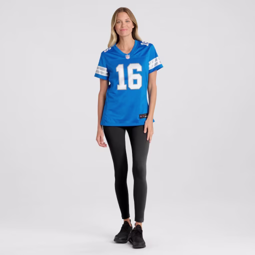 Jared Goff Detroit Lions Nike Women’s Game Jersey – Blue - Image 4