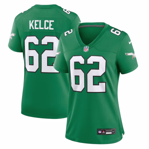 Women’s Philadelphia Eagles Jason Kelce Nike Kelly Green Player Jersey