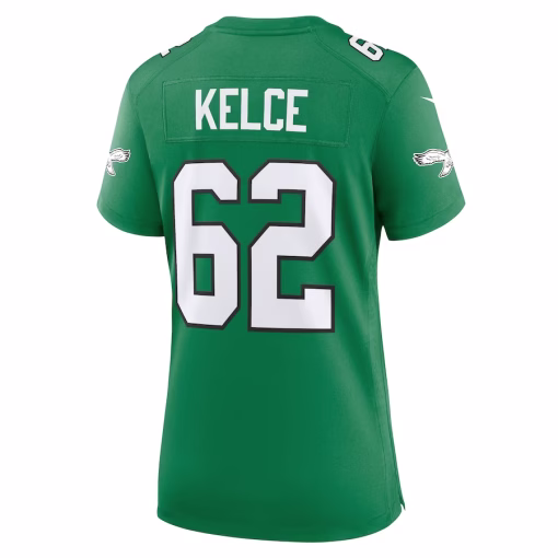 Women’s Philadelphia Eagles Jason Kelce Nike Kelly Green Player Jersey - Image 3