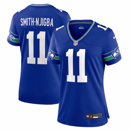 Jaxon Smith-Njigba Seattle Seahawks Nike Women’s Throwback Player Game Jersey – Royal