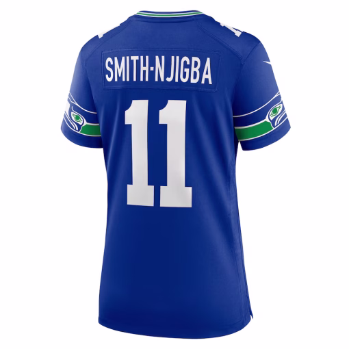 Jaxon Smith-Njigba Seattle Seahawks Nike Women’s Throwback Player Game Jersey – Royal - Image 3