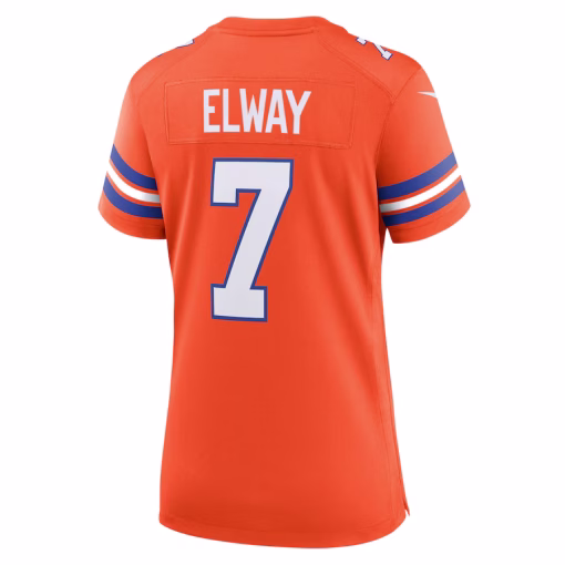John Elway Denver Broncos Nike Women’s Mile High Collection 1977 Throwback Player Game Jersey – Orange - Image 2