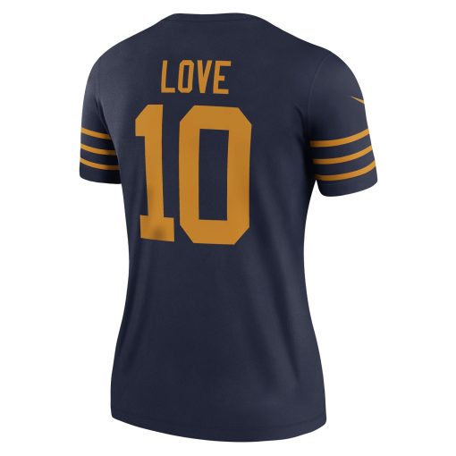 Jordan Love Green Bay Packers Nike Women’s The 1923 Classic Legend Player Dri-FIT Top – Navy - Image 3