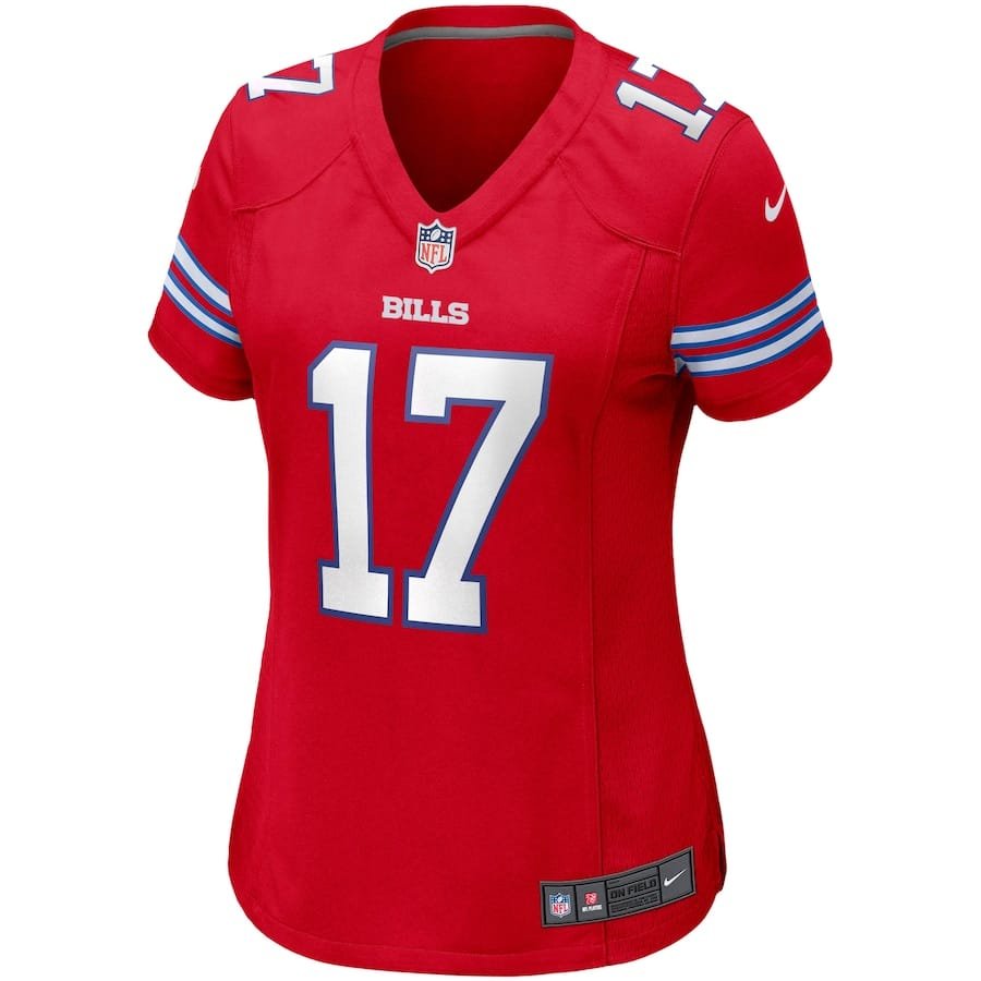 Josh Allen Buffalo Bills Nike Women’s Alternate Game Player Jersey – Red - Image 2