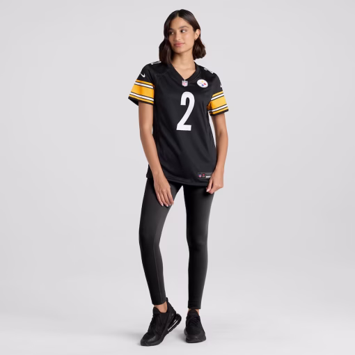 Women’s Pittsburgh Steelers Justin Fields Nike Black Game Player Jersey - Image 4
