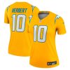 Justin Herbert Los Angeles Chargers Nike Women’s Alternate Charger Power Legend Player Performance Top – Gold