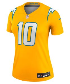 Alternative view of Justin Herbert Los Angeles Chargers Nike Women’s Alternate Charger Power Legend Player Performance Top – Gold