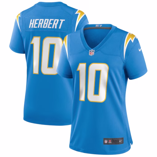 Justin Herbert Los Angeles Chargers Nike Women’s Player Game Jersey – Powder Blue