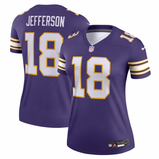 Justin Jefferson Minnesota Vikings Nike Women’s Alternate Legend Player Performance Top – Purple