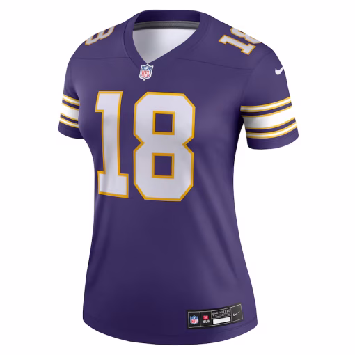 Justin Jefferson Minnesota Vikings Nike Women’s Alternate Legend Player Performance Top – Purple - Image 2