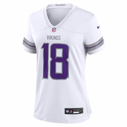 Justin Jefferson Minnesota Vikings Nike Women’s Alternate Game Player Jersey – White - Image 2