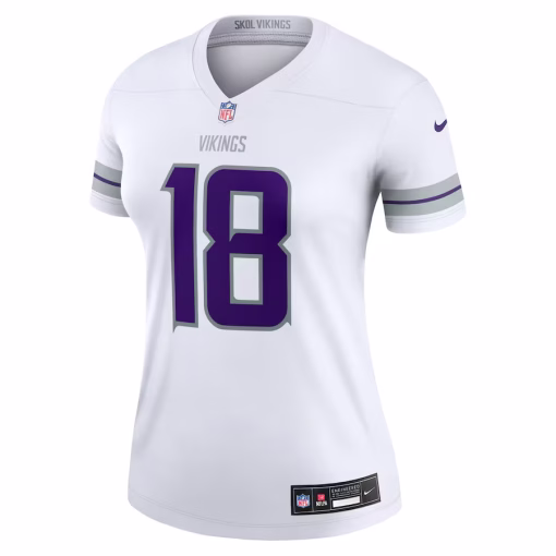 Justin Jefferson Minnesota Vikings Nike Women’s Alternate Legend Player Performance Top – White - Image 2