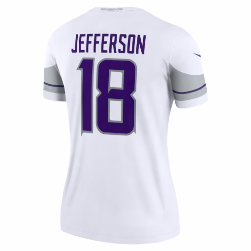Justin Jefferson Minnesota Vikings Nike Women’s Alternate Legend Player Performance Top – White - Image 3