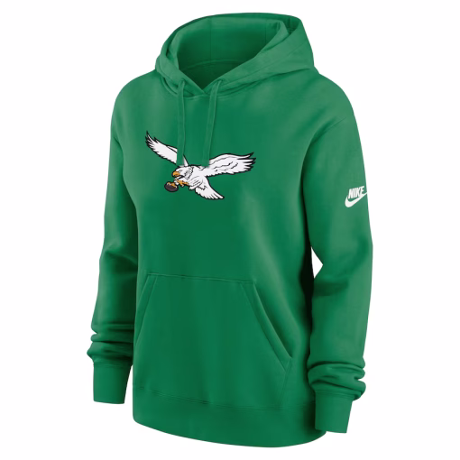 Women’s Philadelphia Eagles Nike Kelly Green Club Fleece Pullover Hoodie - Image 2