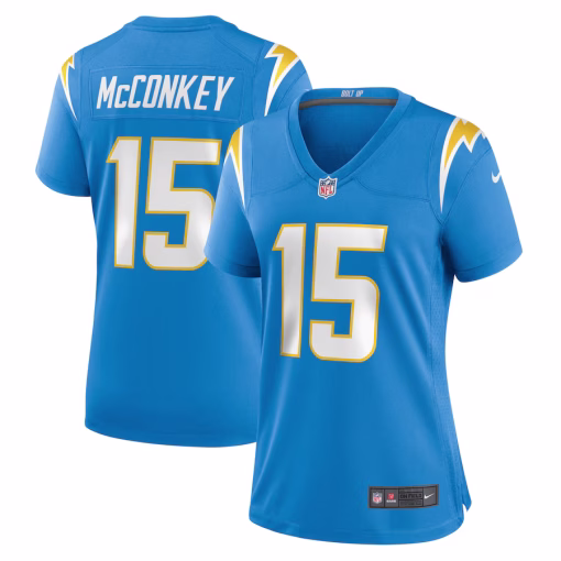 Ladd McConkey Los Angeles Chargers Nike Women’s Game Jersey – Powder Blue