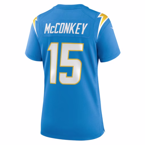 Ladd McConkey Los Angeles Chargers Nike Women’s Game Jersey – Powder Blue - Image 3