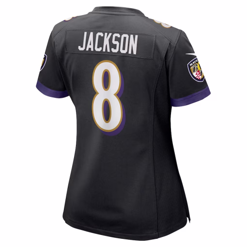 Lamar Jackson Baltimore Ravens Nike Women’s Alternate Game Jersey – Black - Image 3