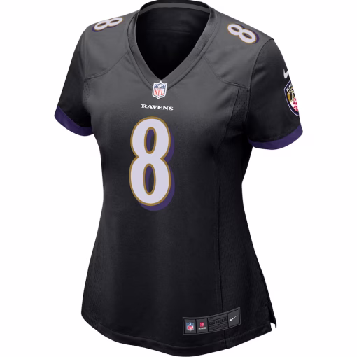Lamar Jackson Baltimore Ravens Nike Women’s Game Jersey – Black - Image 2