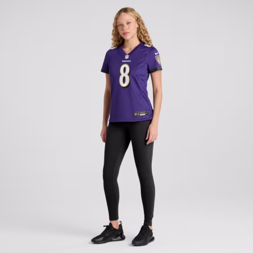 Lamar Jackson Baltimore Ravens Nike Women’s Game Jersey – Purple - Image 4