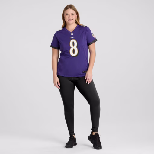 Lamar Jackson Baltimore Ravens Nike Women’s Game Jersey – Purple - Image 6