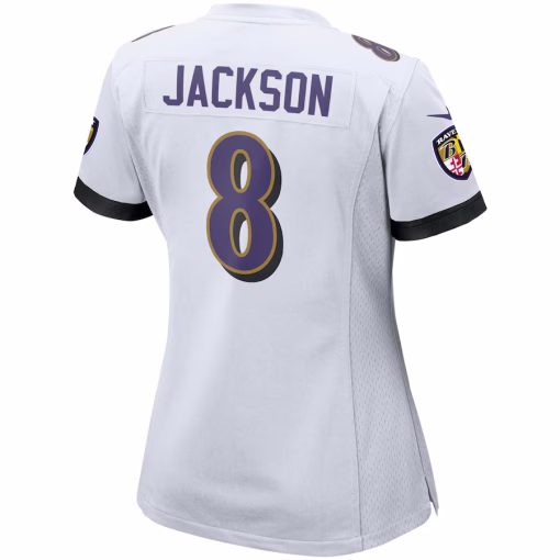 Lamar Jackson Baltimore Ravens Nike Women’s Game Jersey – White - Image 3