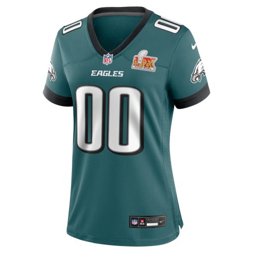 Philadelphia Eagles Nike Women’s Super Bowl LIX Custom Game Jersey – Midnight Green - Image 2