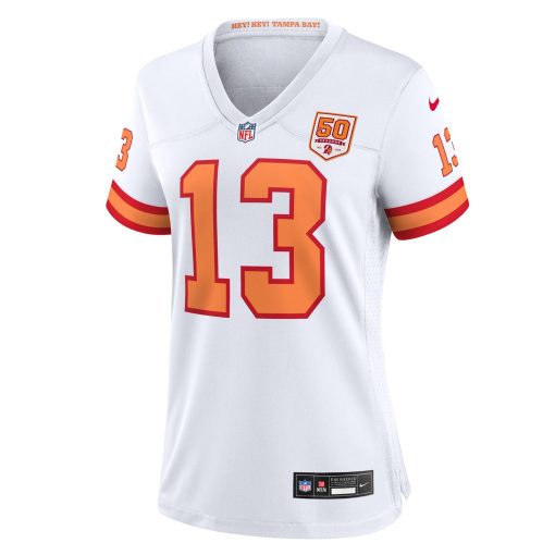 Mike Evans ’76 Tampa Bay Buccaneers Nike Women’s 50th Season Game Jersey – White - Image 2