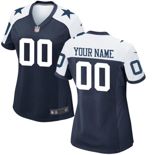Dallas Cowboys Nike Women’s Alternate Custom Game Jersey – Navy