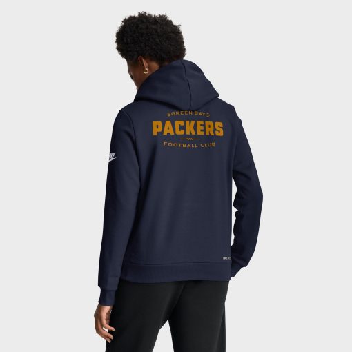 Green Bay Packers Nike Women’s The 1923 Classic Sideline Dri-FIT Pullover Hoodie – Navy - Image 2