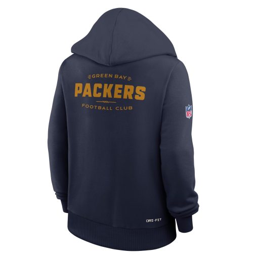Green Bay Packers Nike Women’s The 1923 Classic Sideline Dri-FIT Pullover Hoodie – Navy - Image 4