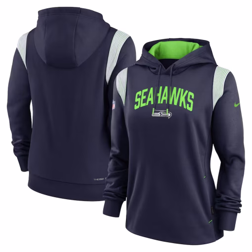 Seattle Seahawks Nike Women’s Sideline Stack Performance Pullover Hoodie – Navy