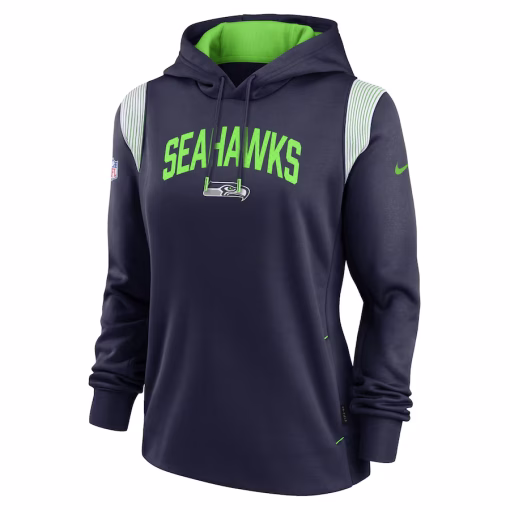 Seattle Seahawks Nike Women’s Sideline Stack Performance Pullover Hoodie – Navy - Image 2