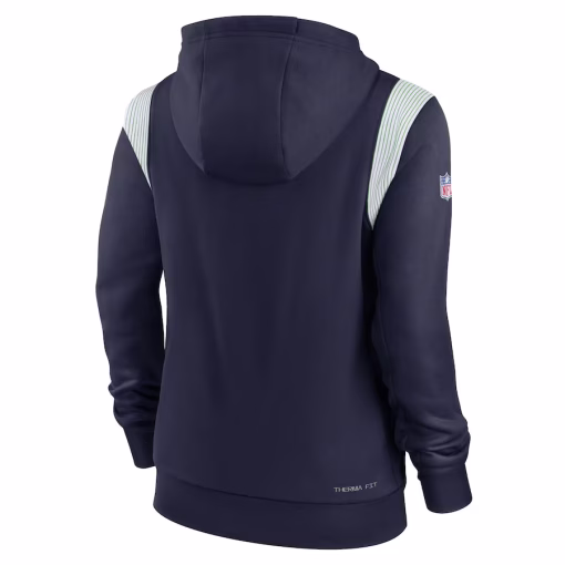 Seattle Seahawks Nike Women’s Sideline Stack Performance Pullover Hoodie – Navy - Image 3
