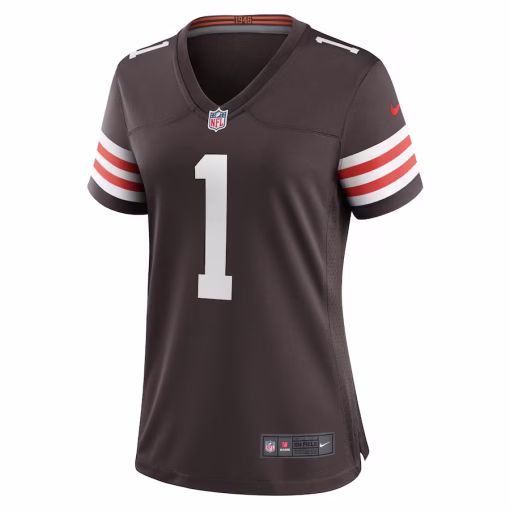 Number 1 Mom Cleveland Browns Nike Women’s Game Jersey – Brown - Image 2