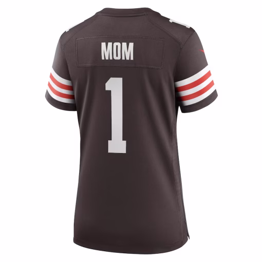 Number 1 Mom Cleveland Browns Nike Women’s Game Jersey – Brown - Image 3