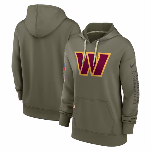 Washington Commanders Nike Women’s Salute To Service Performance Pullover Hoodie – Olive