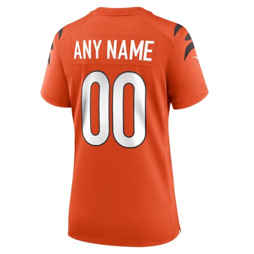 Cincinnati Bengals Nike Women’s Alternate Game Custom Jersey – Orange - Image 3