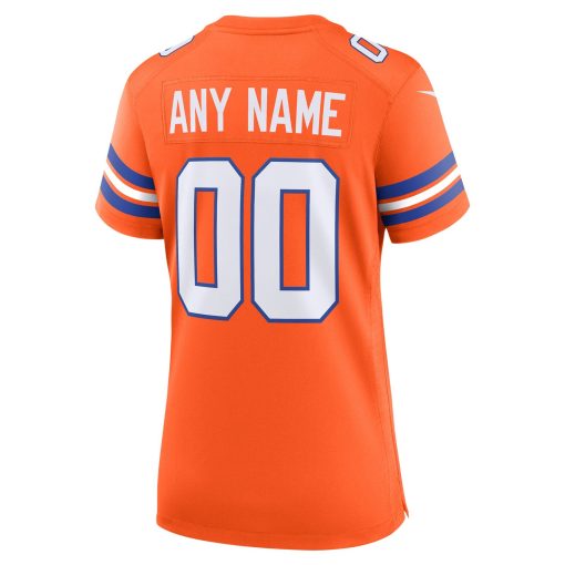 Denver Broncos Nike Women’s Mile High Collection 1977 Throwback Custom Game Jersey – Orange - Image 3