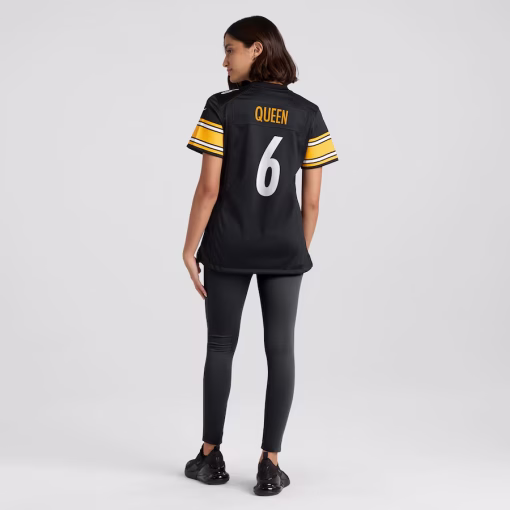 Women’s Pittsburgh Steelers Patrick Queen Nike Black Game Player Jersey - Image 5