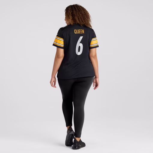 Women’s Pittsburgh Steelers Patrick Queen Nike Black Game Player Jersey - Image 7