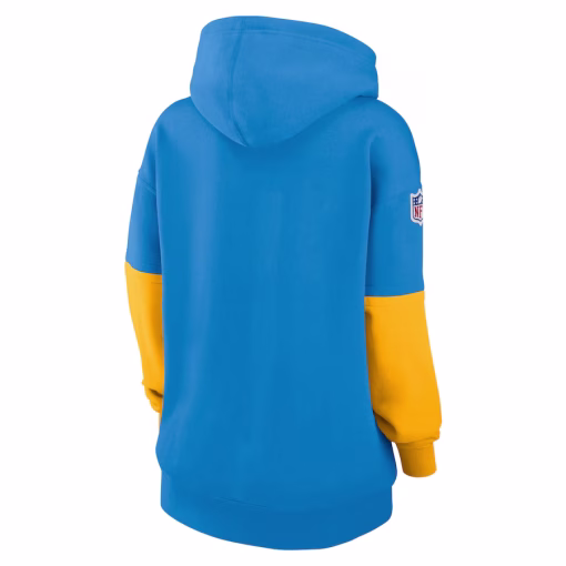 Los Angeles Chargers Nike Women’s 2024 Sideline Essential Fleece Pullover Hoodie – Powder Blue - Image 3